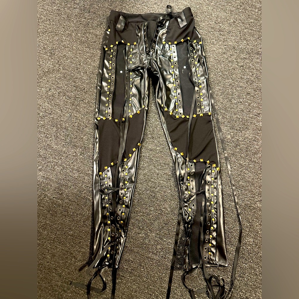Vegan leather rocker pants